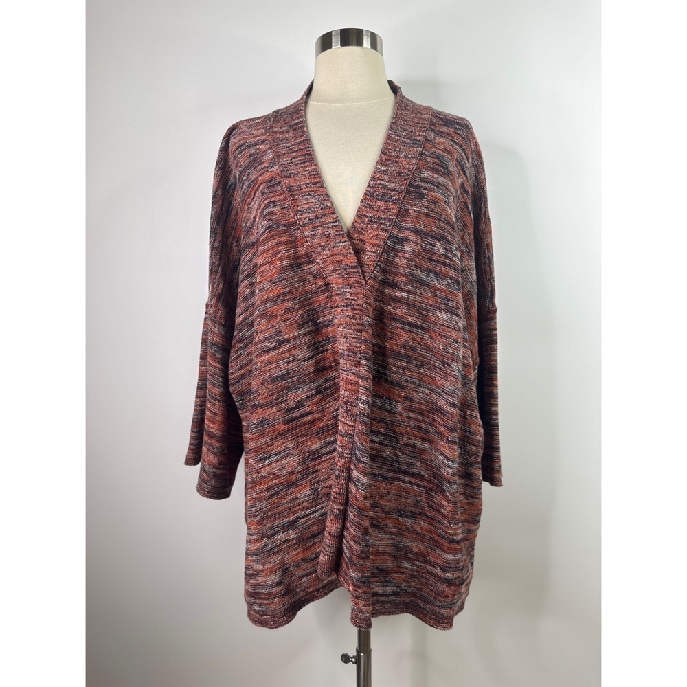 PureJill Casual Multicolor V-Neck Button Down Cardigan